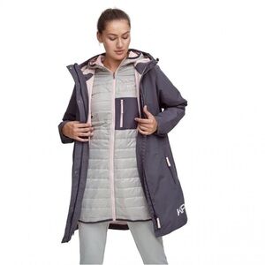 Kari Traa Kvitne L Jacket. Size Small. Navy, pink & light gray.